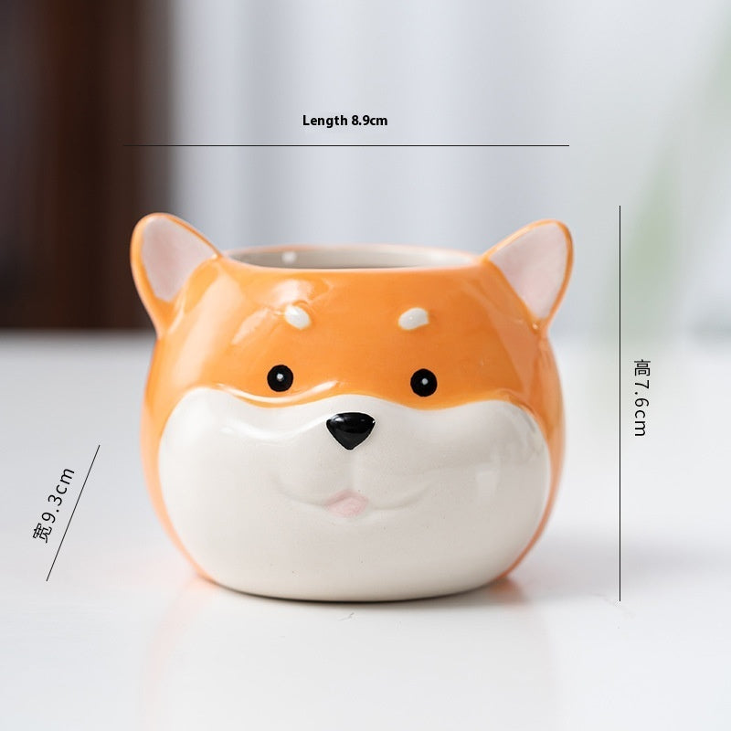 Ceramic Cartoon Animal Flowerpot Home Gardening