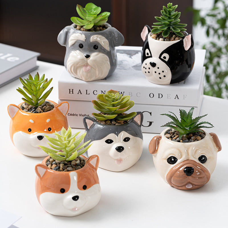 Ceramic Cartoon Animal Flowerpot Home Gardening