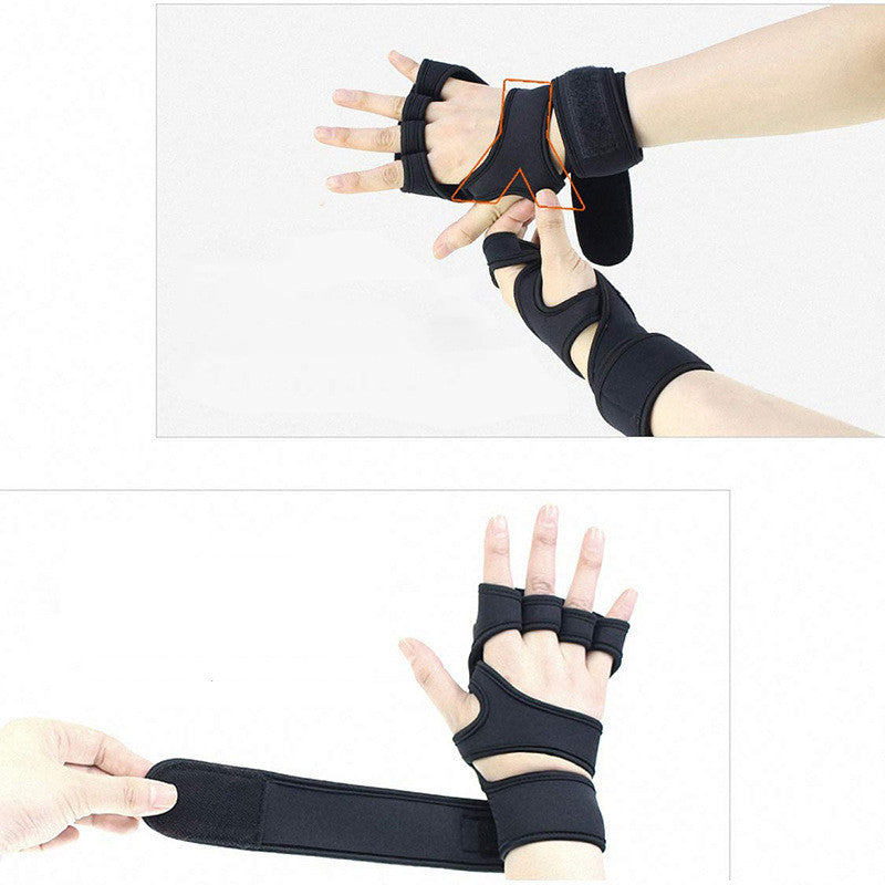 New Sports Half Finger Gloves Non-slip Silicone Palm Protection Fitness Equipment Gloves