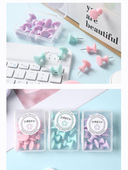 Macaron Color Boxed Push Pin Simple Creative Large Small Size Plastic Pushpin Office Supplies